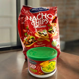 Nacho Chips with Guacamole dip.