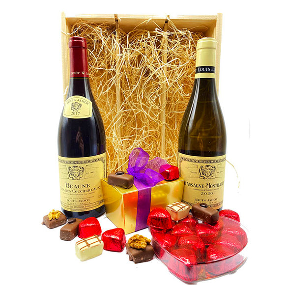 Liefdes Wijn- en Chocoladegeschenk Louis Jadot Exclusief