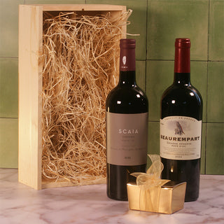 Wein- und Schokoladengeschenk Rot